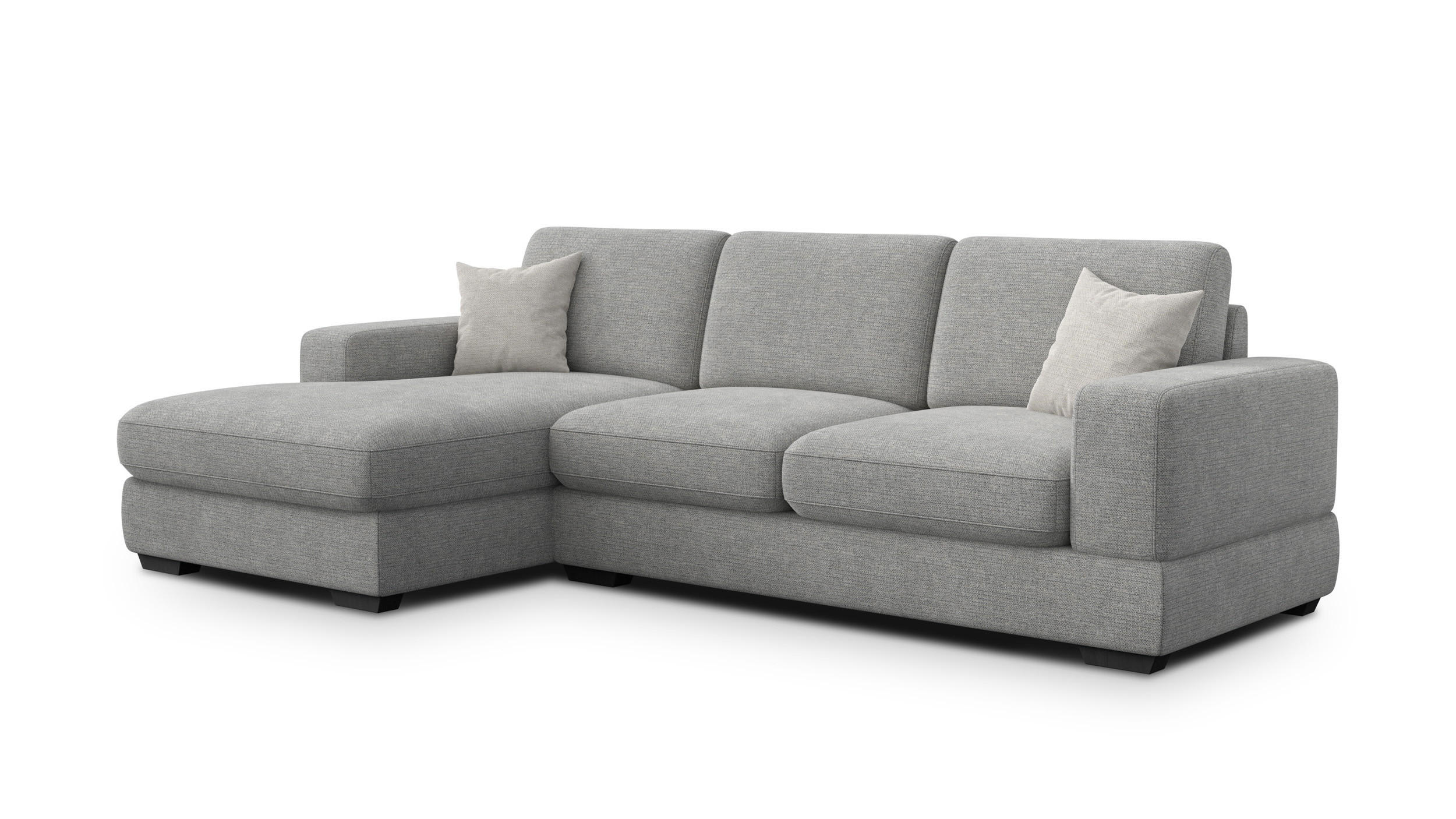 ECKSOFA OTTO 4-Sitzer, grau - Schwarz/Grau, Holz/Textil (279/159cm) - Courtois Laville