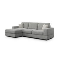 ECKSOFA OTTO 4-Sitzer, grau - Schwarz/Grau, Holz/Textil (279/159cm) - Courtois Laville