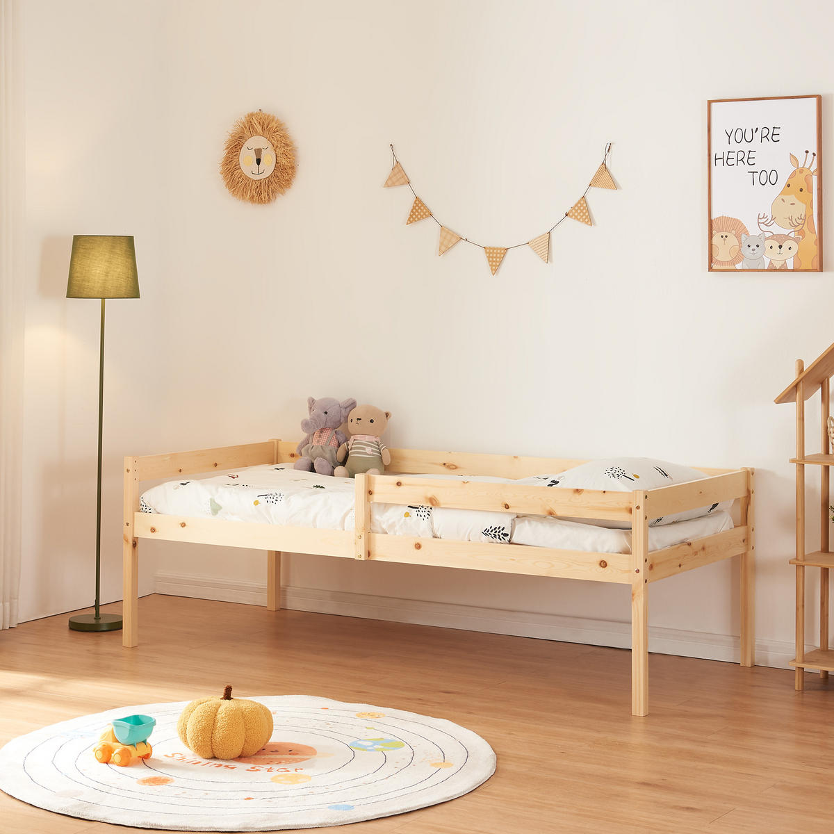 DOPPEL-KINDERBETT Sonkajärvi - Naturfarben, Holz (90/200cm) - [en.casa]
