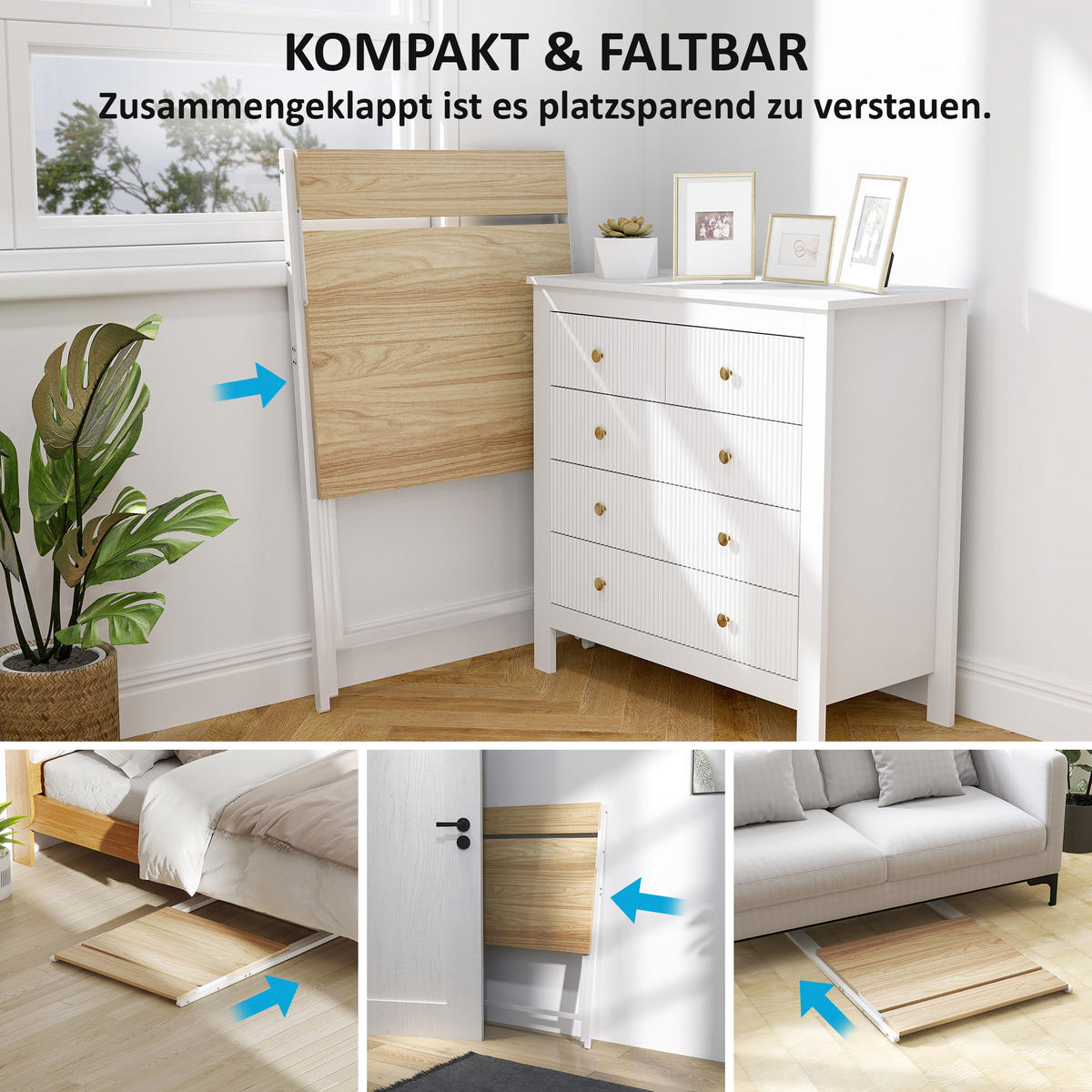 SCHREIBTISCH Stahl MDF Naturholz - Weiß/Naturfarben, Holzwerkstoff (62/70/86.5cm) - HOMCOM