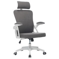 BÜROSTUHL höhenverstellbar mit Klapparmlehnen Grau - Grau, Kunststoff (65/108/58cm) - Meubliv