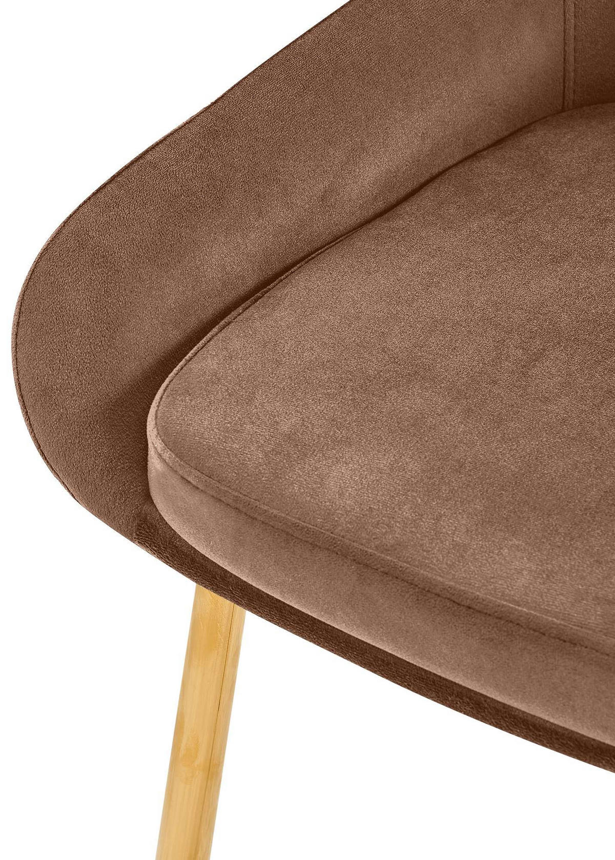 STUHL Samt Braun - Goldfarben/Braun, Textil (50/86/53cm) - CLP