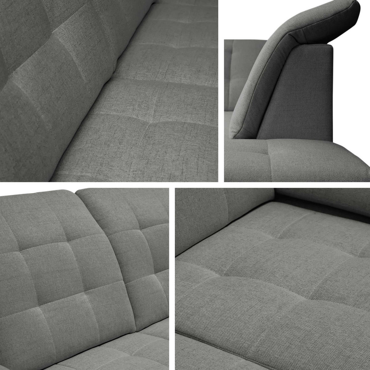 WOHNLANDSCHAFT Enzo, Seite: Links - Dunkelgrau/Schwarz, Holz/Textil (330/105/212cm) - MIRJAN24