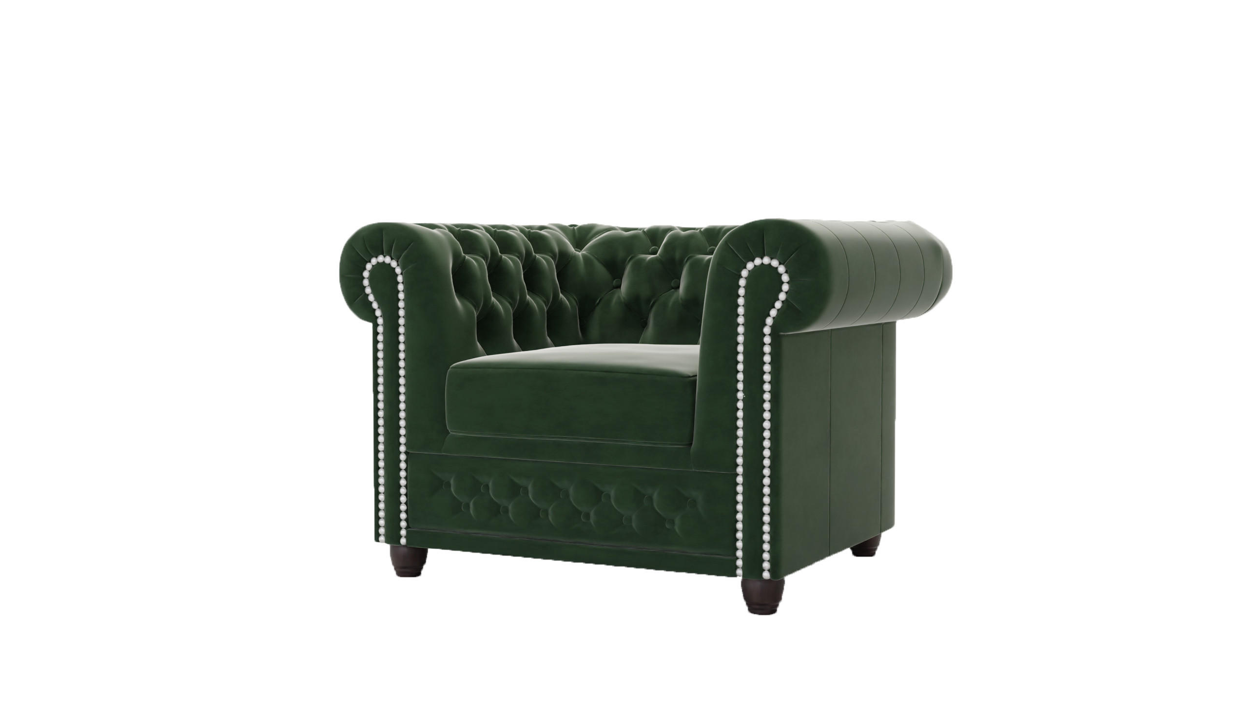 CHESTERFIELD-SESSEL Nyx Flasche grün Samt - Smaragdgrün/Braun, Holz/Textil (94/72/86cm) - S-Style Möbel