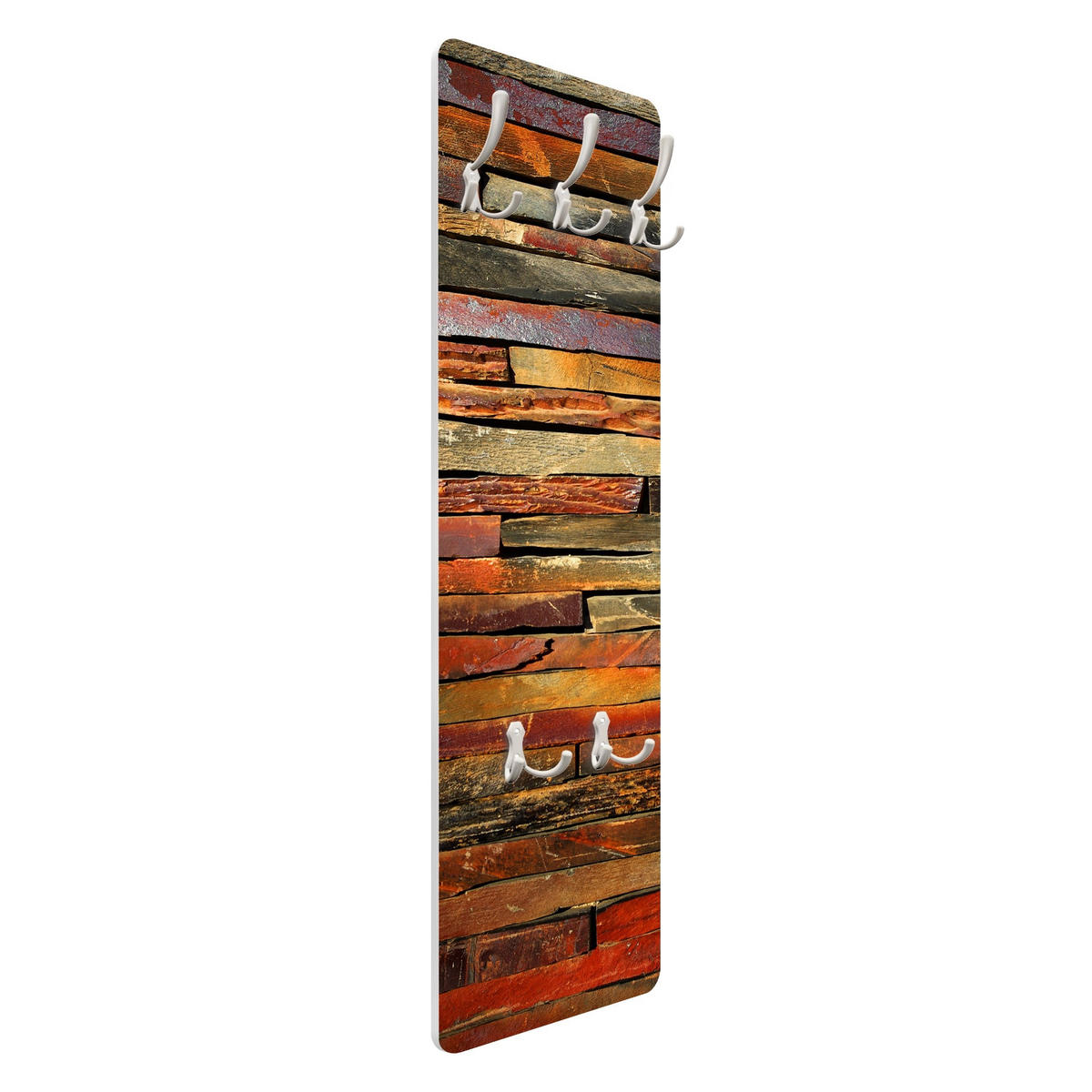 WANDGARDEROBE - Holzoptik Bretterstapel Landhausstil 34/105 cm - Braun, Holzwerkstoff (34/105/1.6cm) - Bilderwelten