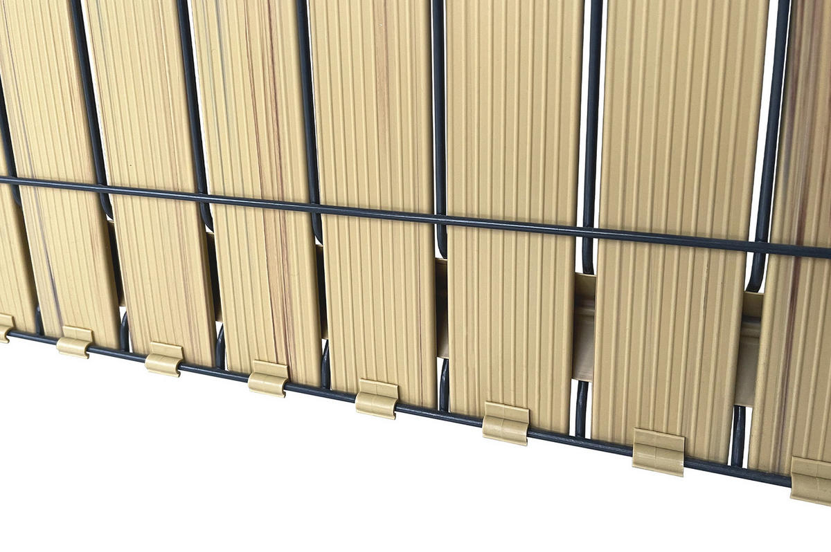 PVC-SICHTSCHUTZLAMELLEN-STEIF-SET Cinto beige 4m H.150cm - Mit clips und Endprofil - Beige, Kunststoff (400/153cm) - Casanoov