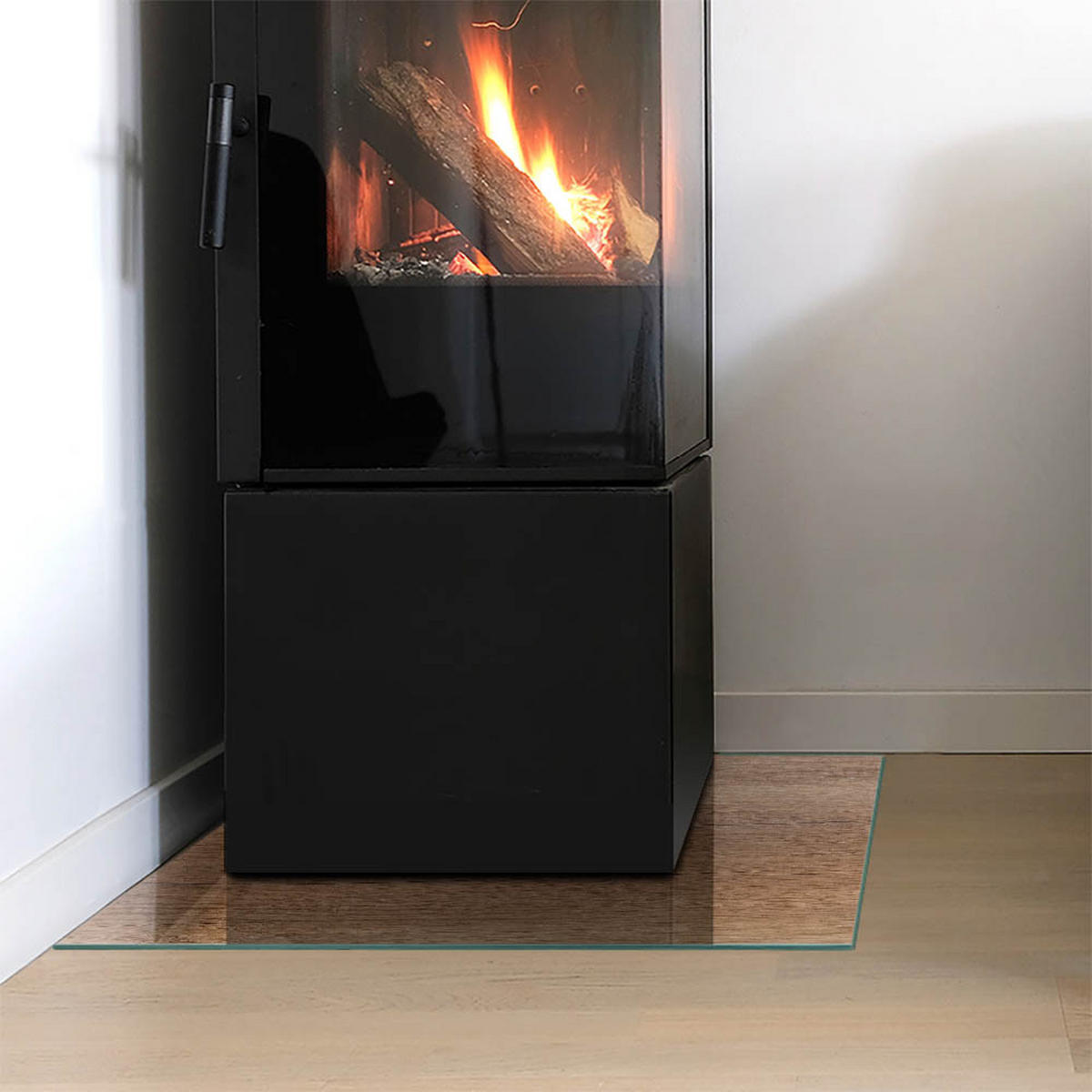 GLASPLATTE für Kamin 50 × 50 cm Braun - Braun, Glas (50/50/0.4cm) - ArtPrintCave