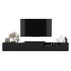TV-LOWBOARD 2-er Set Elpis2 Schwarz Matt Glamour 150 cm - Schwarz, Holzwerkstoff (300/37.5/36.5cm) - Meble Lindner