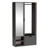 GARDEROBENSCHRANK MILANO UNI Sitzbank - Graphitfarben, Holzwerkstoff (100/190/33cm) - Meblini