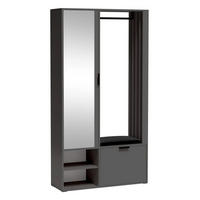 GARDEROBENSCHRANK MILANO UNI Sitzbank - Graphitfarben, Holzwerkstoff (100/190/33cm) - Meblini