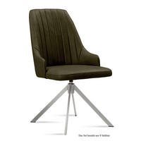 ESSZIMMERSTUHL drehbar (8er-Set) Davorka 52x91x60 Edelstahl/Khaki - Dunkelgrün/Edelstahlfarben, Kunststoff (60/91/52cm) - 58aufmkessel