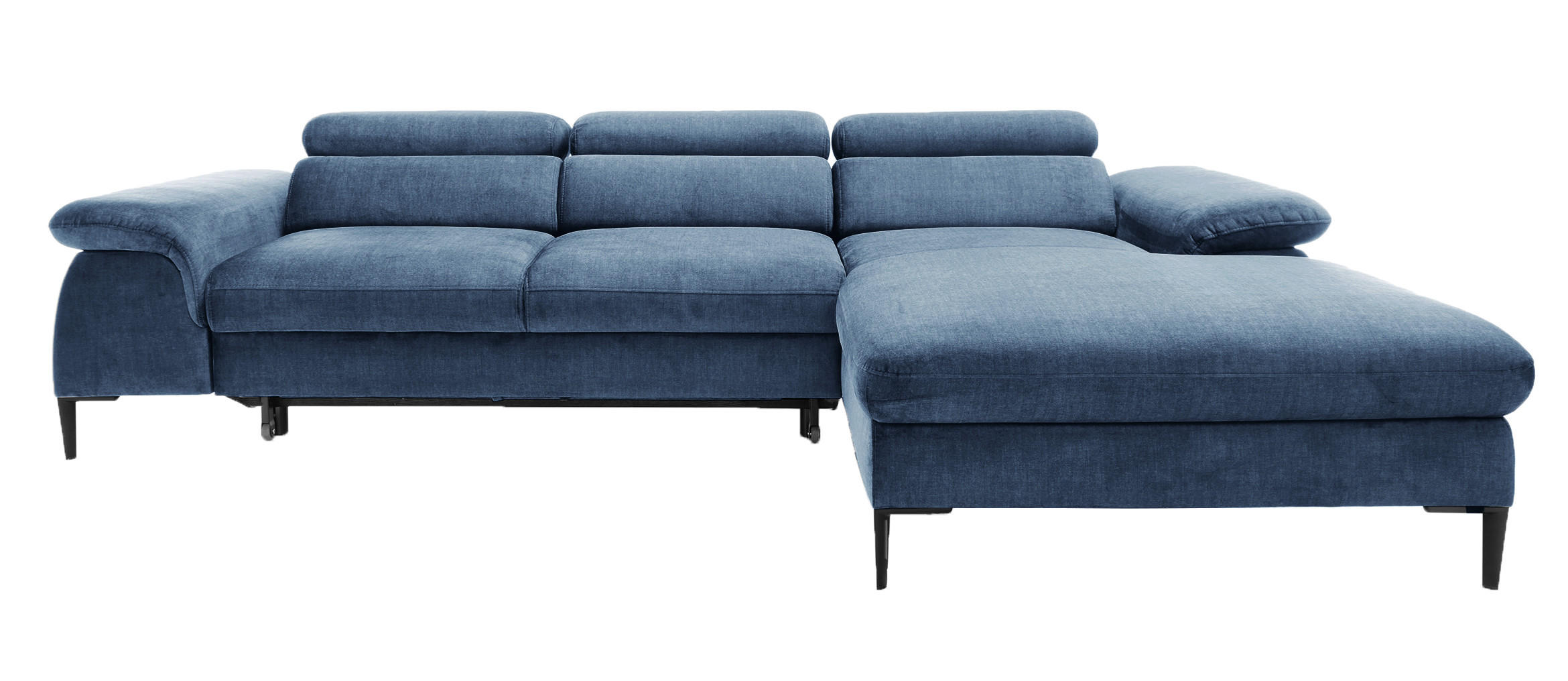 ECKSOFA L-Form 290 cm Amaro M mit Schlaffunktion, Rechts, Dunkelblau - Dunkelblau, Holz (182/288cm) - Emporius
