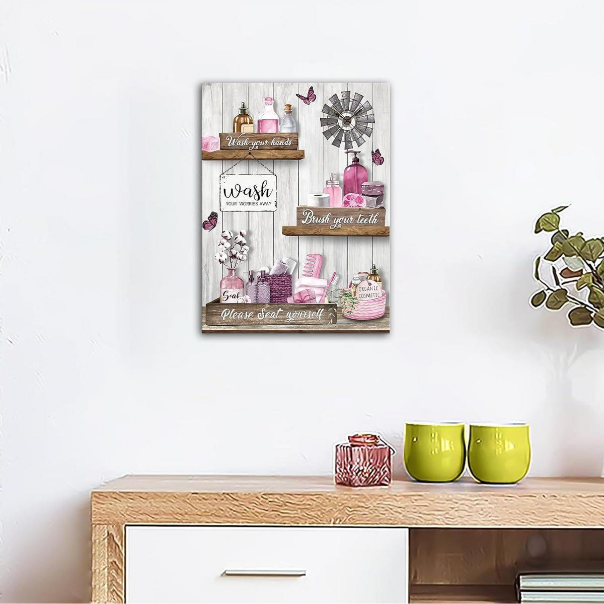 BADEZIMMER Wandbild Rosa 30x40cm - Rosa, Textil (40/0.5cm)