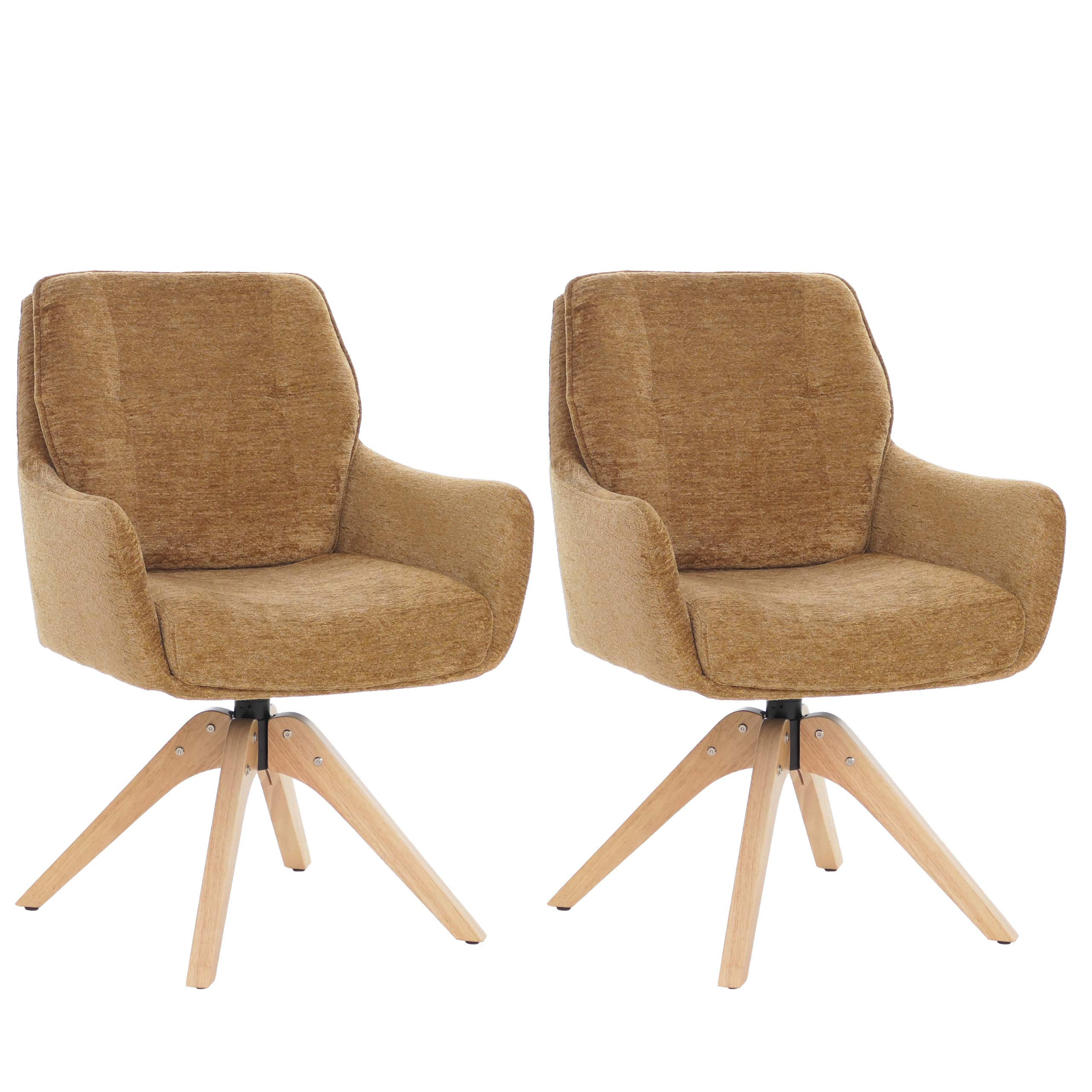 JÍDELNÍ ŽIDLE Hořčičně žlutá, sada 2 ks - žlutá, textil (60/88/65cm) - MCW