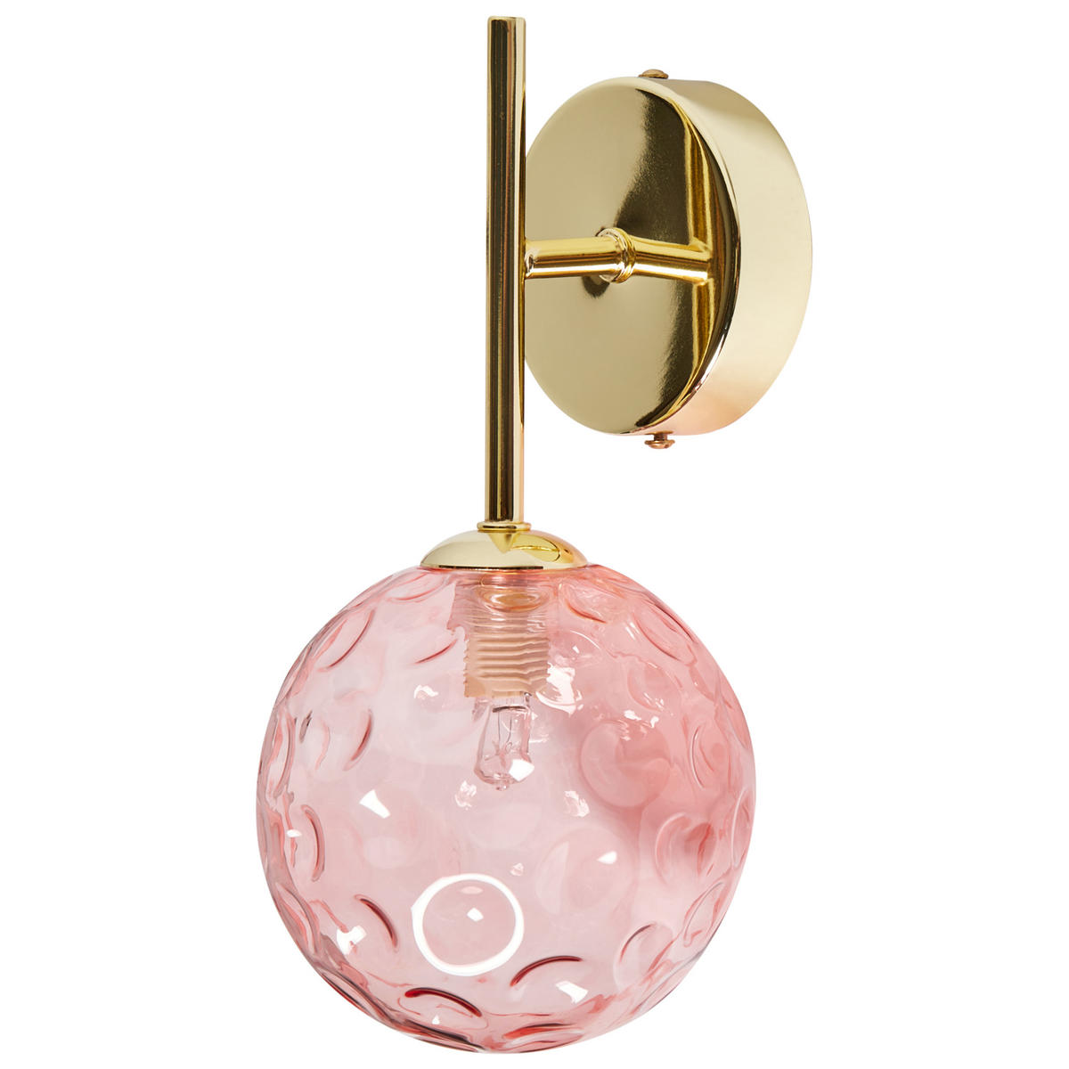 WANDLAMPE Gold Anadyr - Pink/Goldfarben, Glas (14/25/14cm) - Beliani