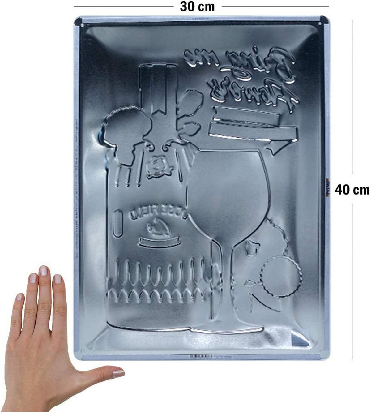 BLECHSCHILD 30/40 cm Open Bar Pink Gin Flowers - Multicolor, Metall (30/40/0.2cm) - Nostalgic-Art