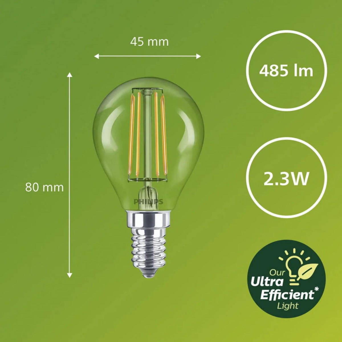 LEUCHTMITTEL Ultra Efficient Transparent - Transparent, Glas (4.5/8cm) - Philips