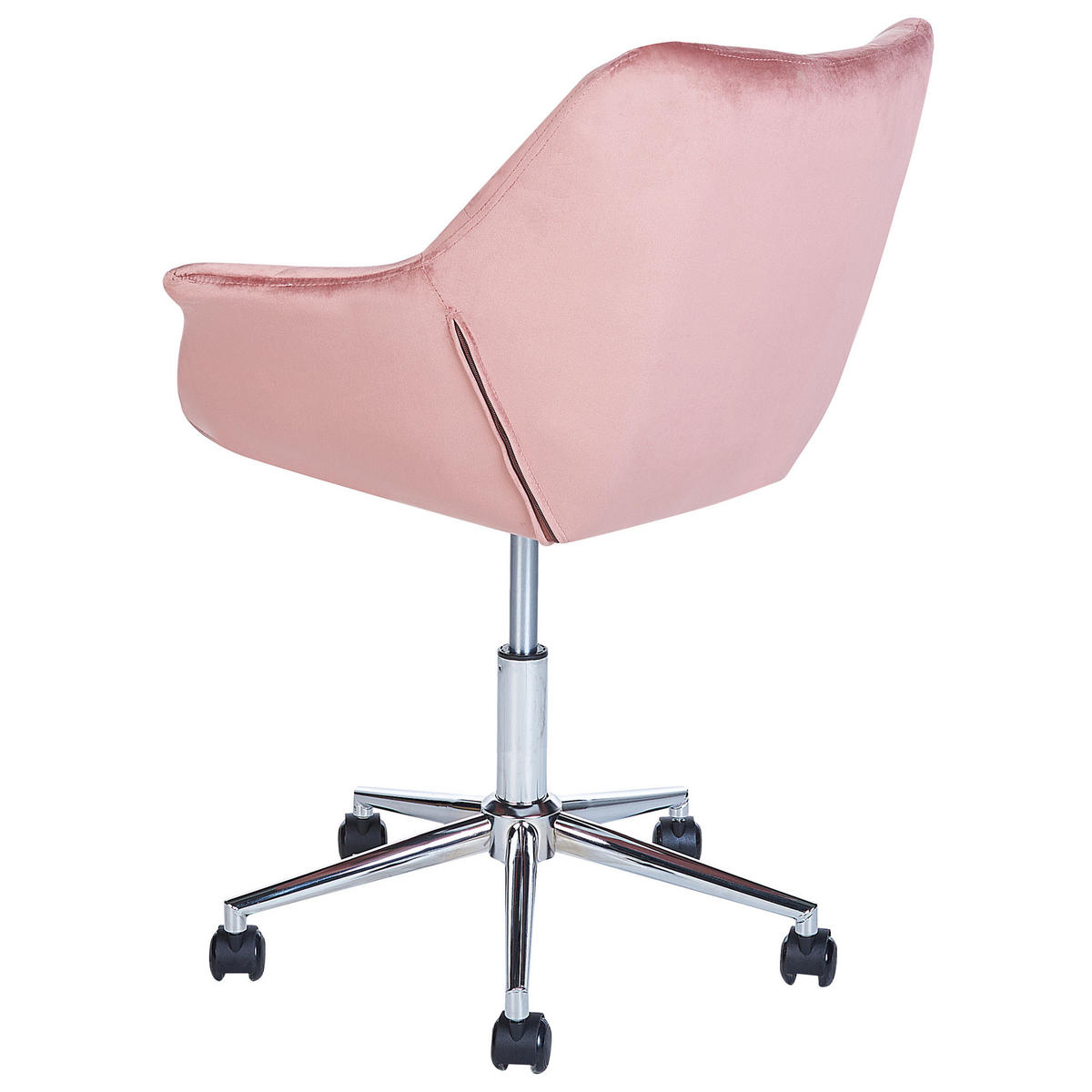 BÜROSTUHL Samtstoff Rosa Labelle - Pink, Textil/Metall (62/83/62cm) - Beliani