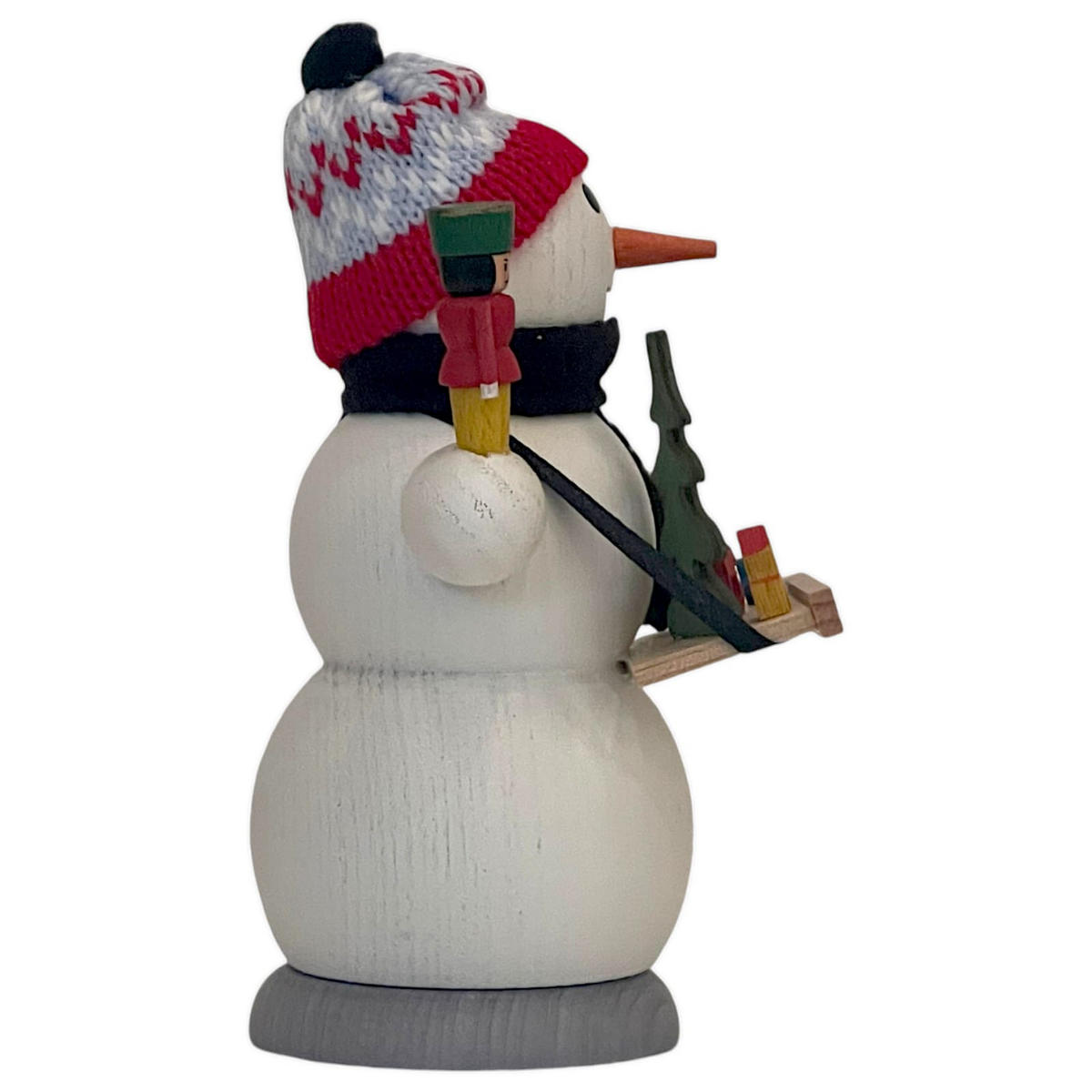 RÄUCHERFIGUR Räuchermännchen Schneemann als Weihnachtsmarkthändler 13 cm - Multicolor, Holz (6/13/10cm)