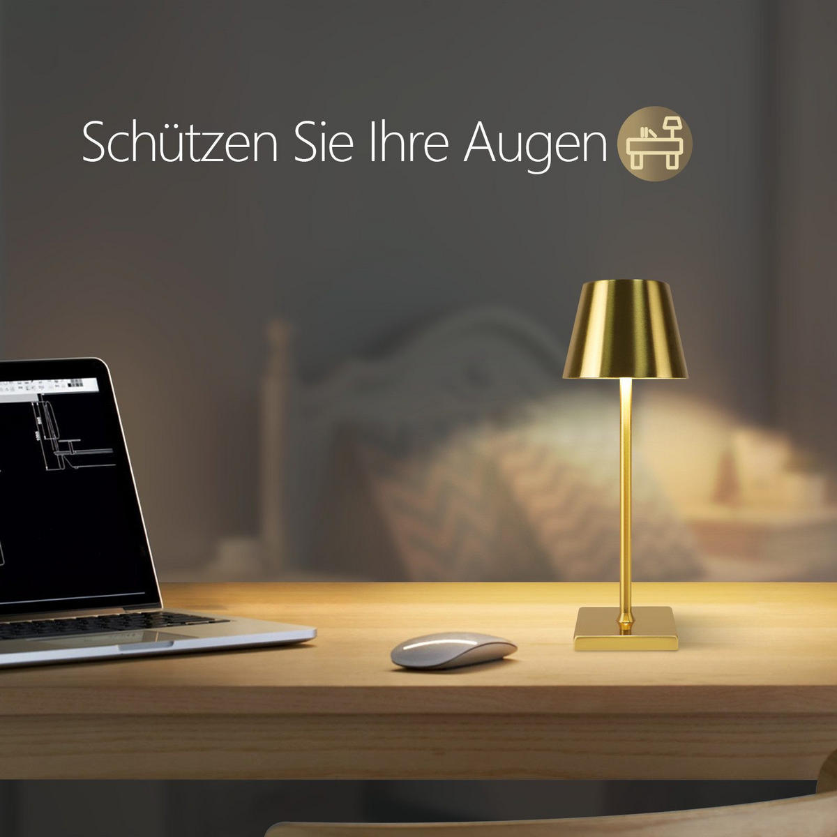 TISCHLAMPE Helligthos 11.9/10.0/35.5 cm - Goldfarben, Metall (35.5/11.9/10cm) - ZMH