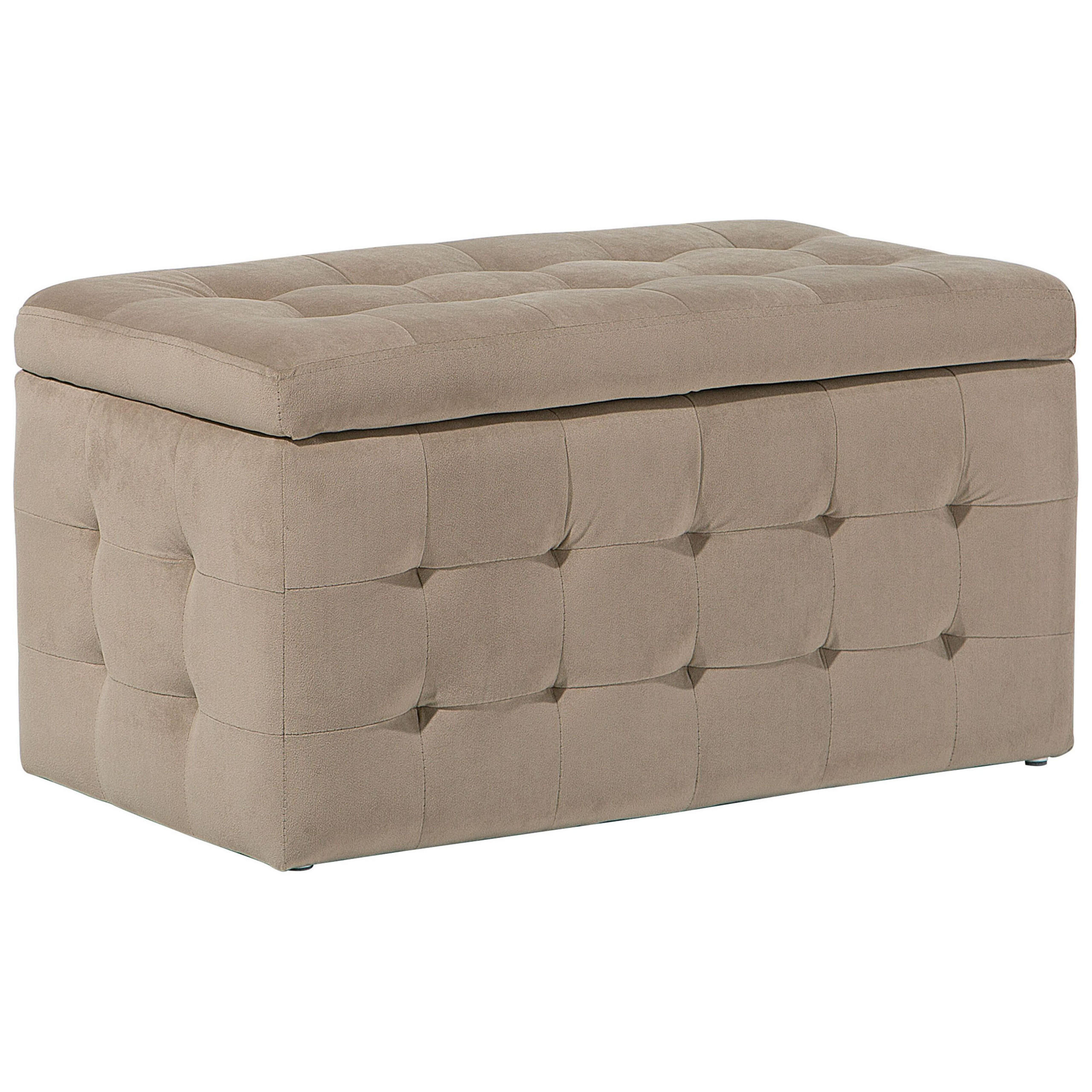 TRUHENBANK Michigan 42/72/40 cm - Hellbraun, Textil (72/40/42cm) - Beliani