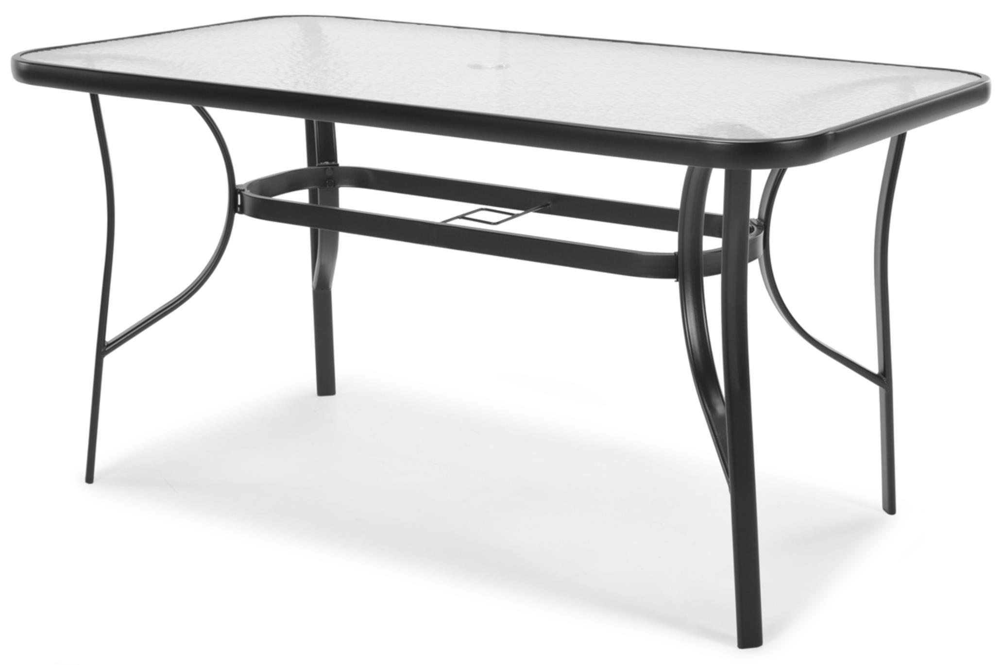 GARTENTISCH Porto, mit Schwarz Beine - Schwarz, Glas/Holzwerkstoff (90/150/72cm) - Bettso