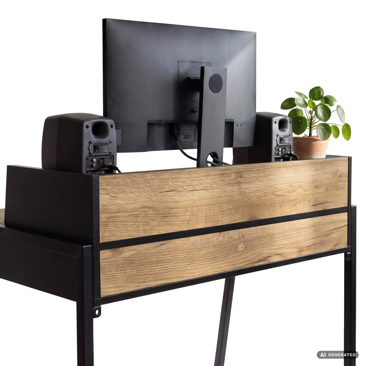 SCHREIBTISCH FLUX 78 cm Craft Eiche - Eichefarben/Schwarz, Holzwerkstoff (78/48/95cm) - Akord