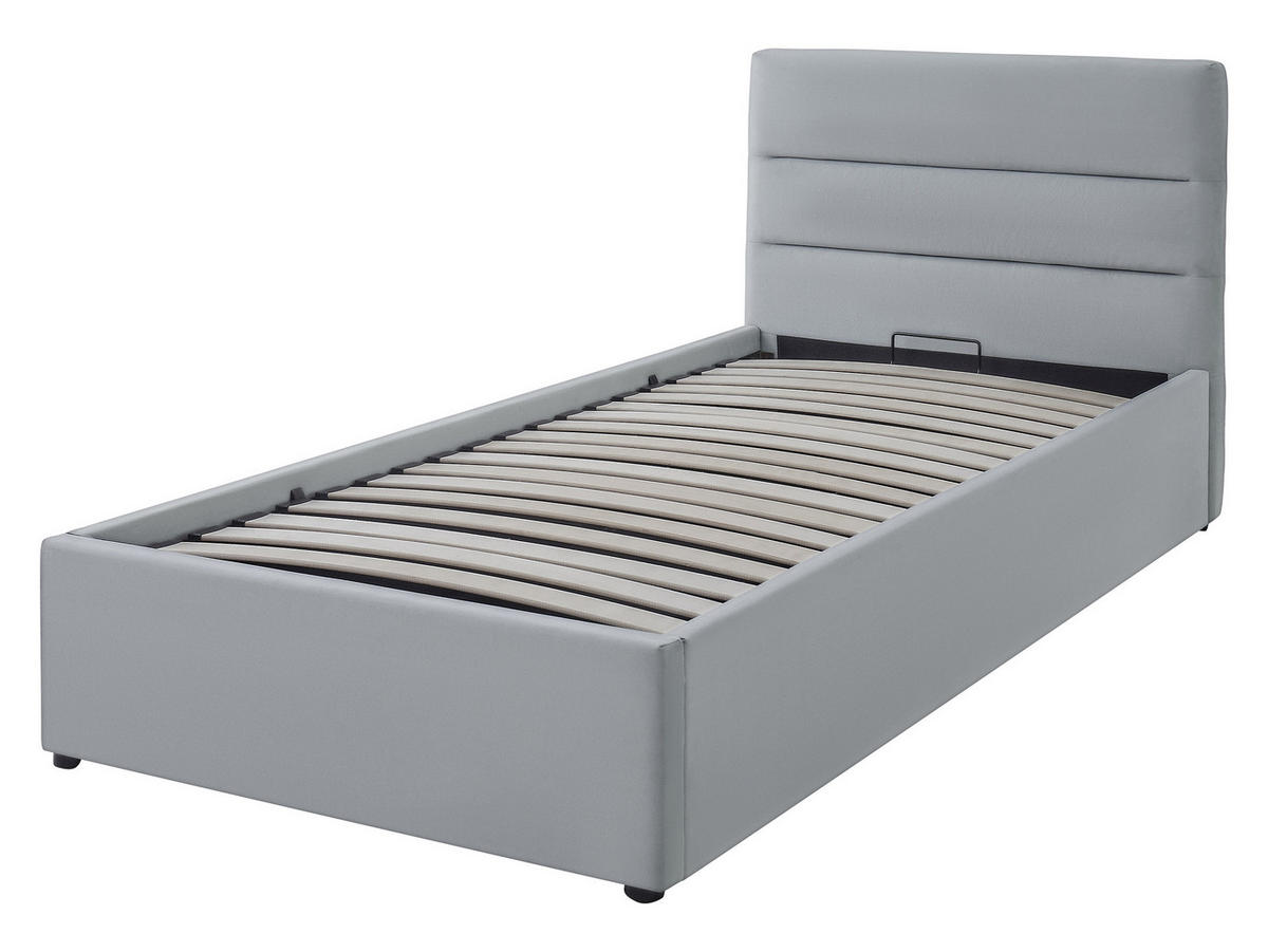 POLSTRBETT Lutko 8040 Single - Schwarz/Naturfarben, Holzwerkstoff/Kunststoff (90/200cm) - MIRJAN24