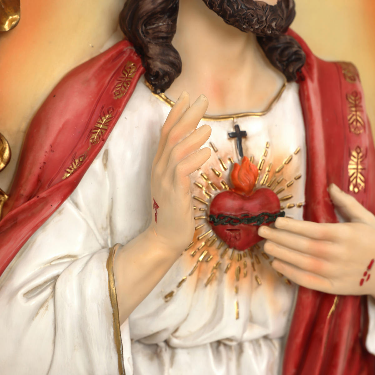 WANDDEKOR Heiligstes Herz Jesu, Symbol der Liebe | B26.5 x T8 x H40.5 cm - Multicolor, Kunststoff (26.5/40.5/8cm) - Hometopia