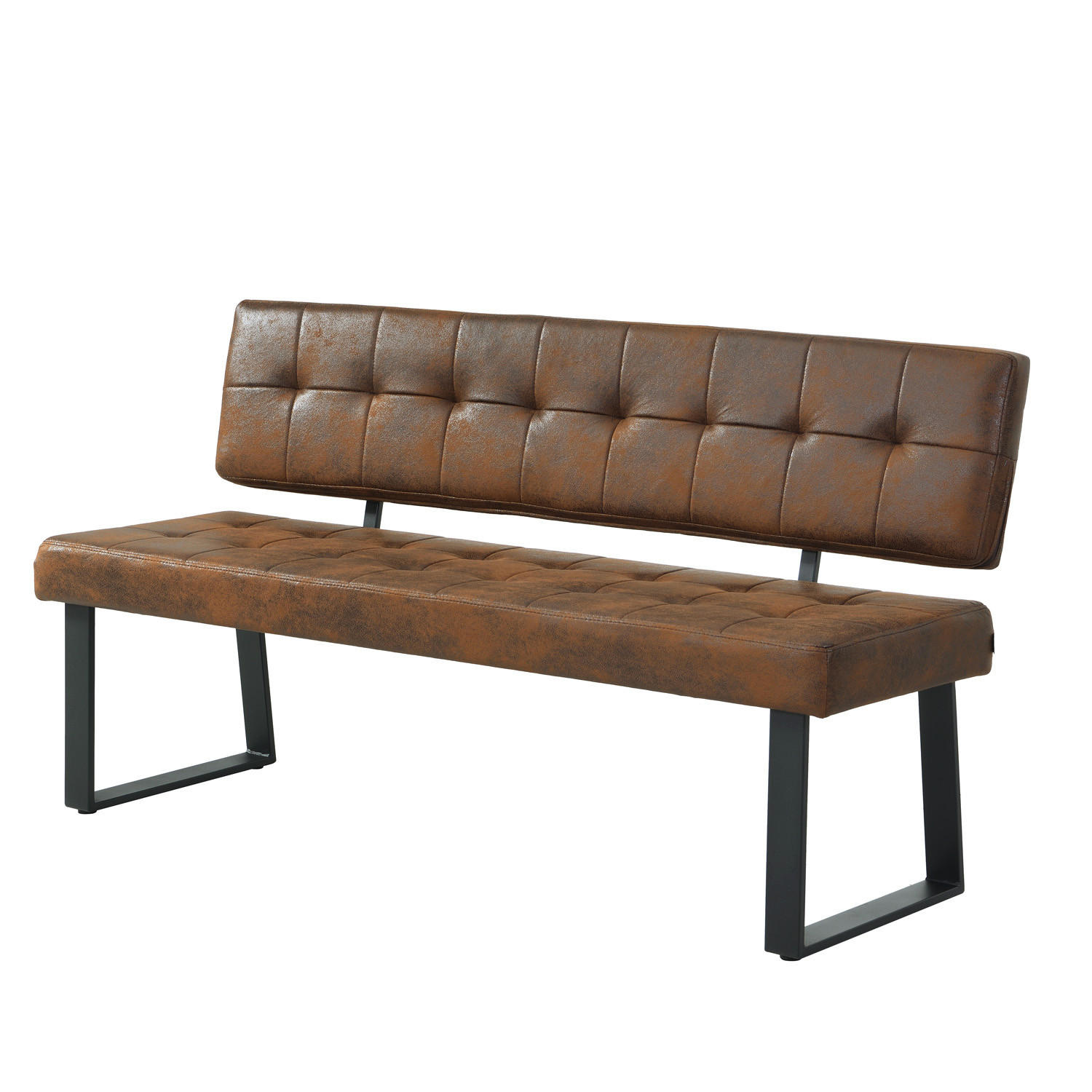 SITZBANK SIGFRID - Braun, Textil/Metall (160/86/56cm) - B&D Home