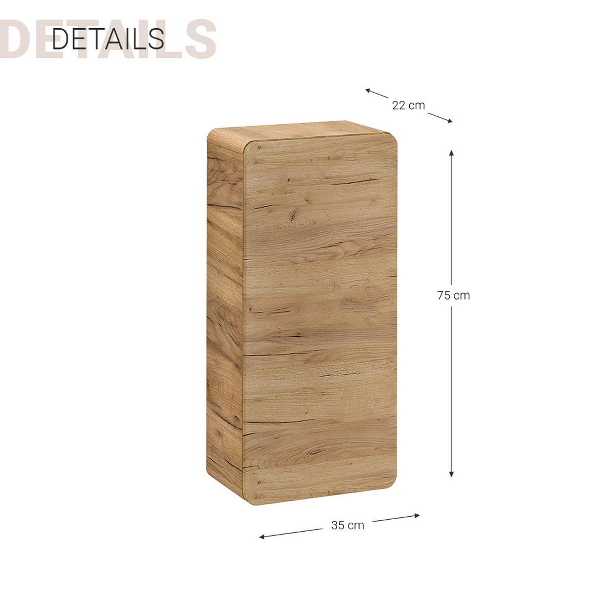 HÄNGESCHRANK Luton-56 - Braun, Holzwerkstoff (35/75/22cm) - Lomado