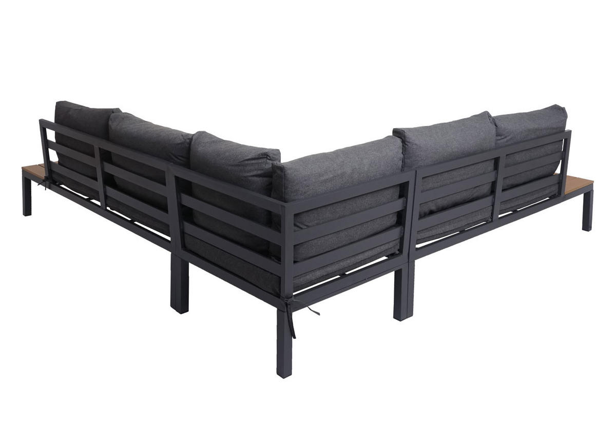 GARTEN-GARNITUR H54B Schwarz - Schwarz, Holz - MCW
