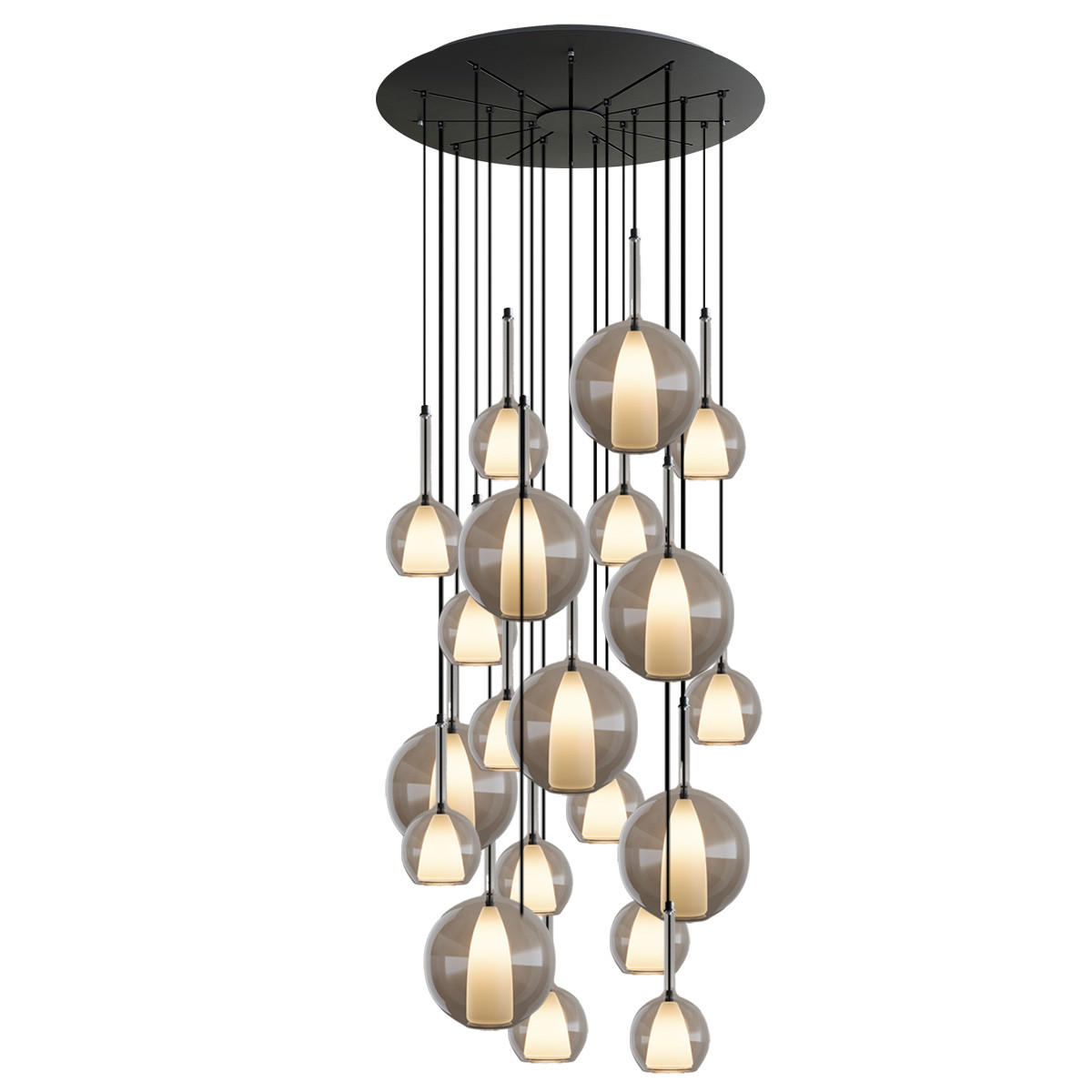 GALERIELEUCHTE Belluna 20-flammig Klar Ø 14/24cm - Klar, Glas (24/24/45cm) - s.luce