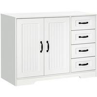 SIDEBOARD 105/40/76 cm Weiß aus MDF mit 4 Schubladen - Weiß, Holzwerkstoff (40/76/105cm) - OKMYHOME