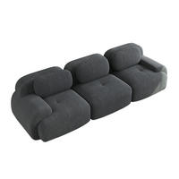 3-SITZER Sofa 298×103×75 cm Cordstoff rahmenlos modular, grau - Grau, Textil (103/75/298cm)