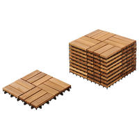 TERRASENFLIESEN 10 Stück Naturfarben Acerenza - Naturfarben, Holz (30/30cm) - Beliani