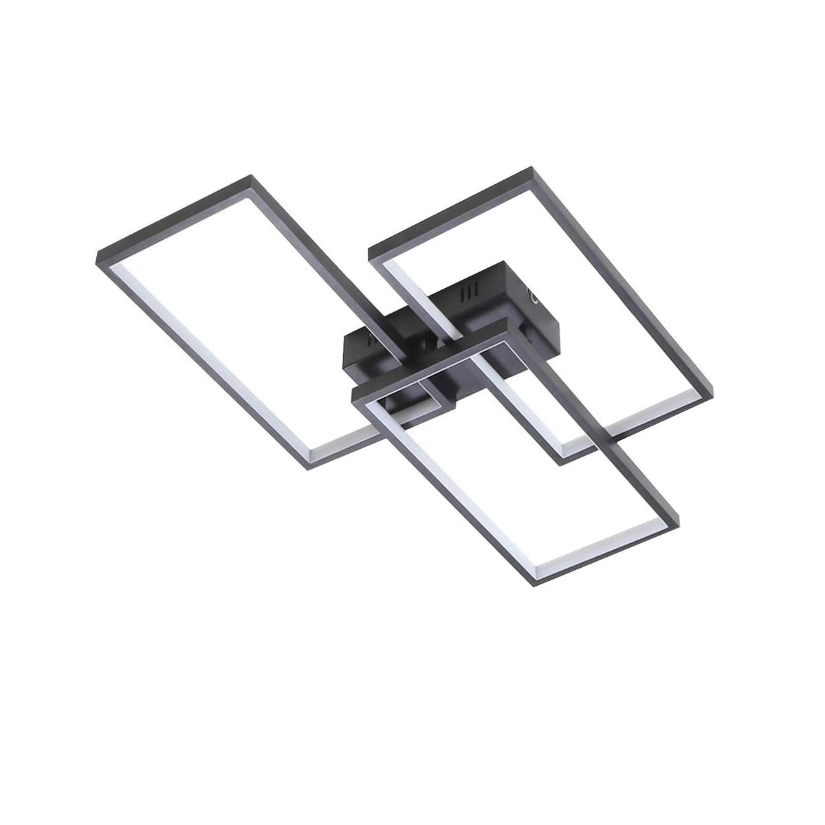 LED-DECKENLEUCHTE Irmgard 60/40/8.5 cm - Schwarz, Metall (40/60/8.5cm) - Nettlife
