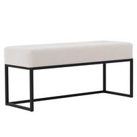 POLSTERBANK PURE 100 cm Metallgestell, Schwarz / Creme - Creme/Schwarz, Textil/Metall (100/44/30cm) - Idohome