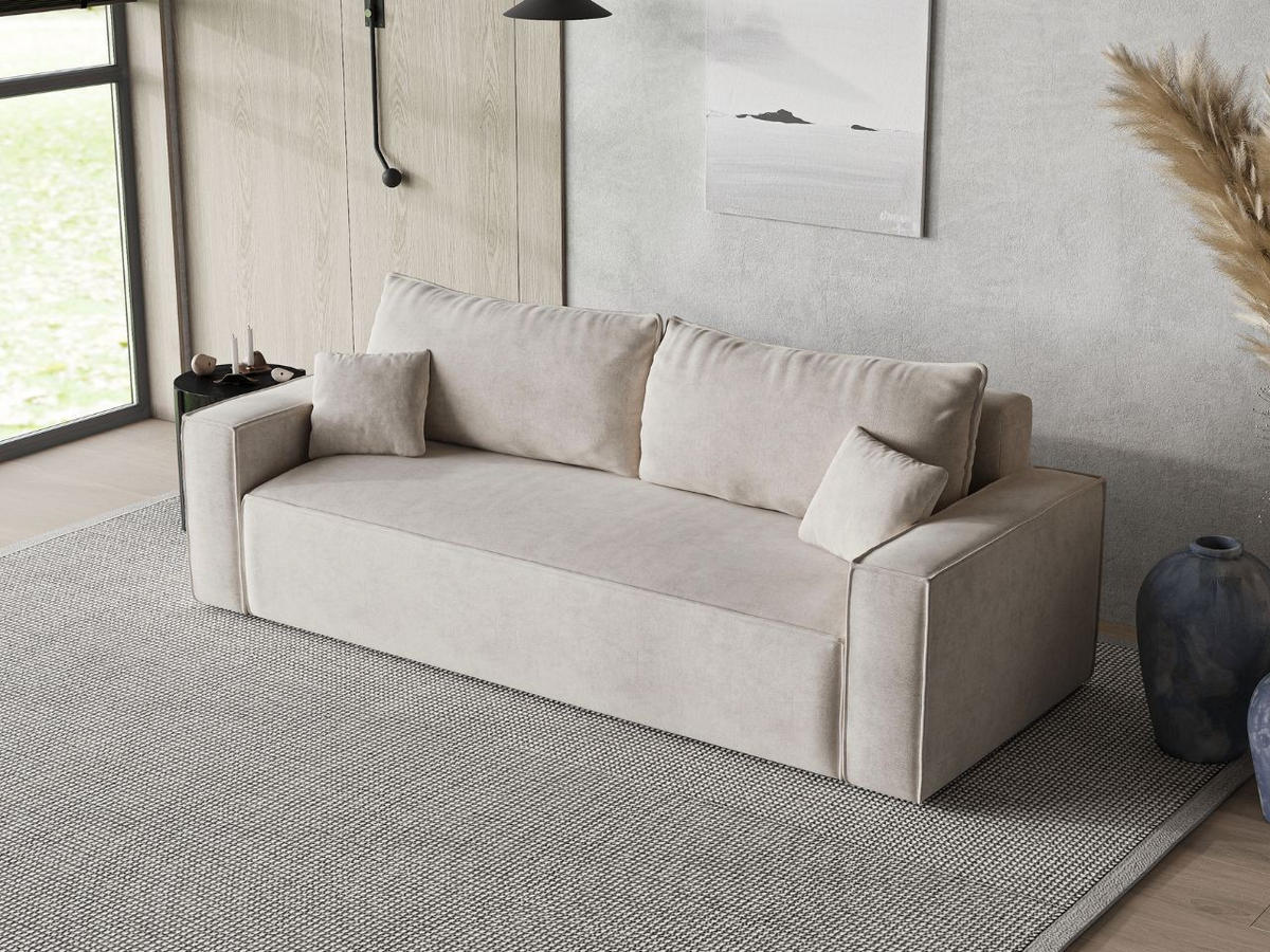 SOFA 230/90/70 Beige Sivra - Beige, Kunststoff/Textil (230/70/90cm) - Graingold