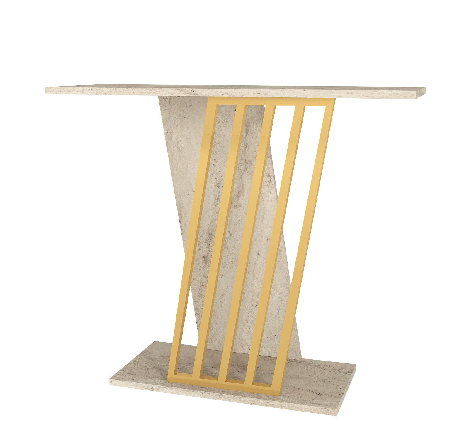 KONSOLENTISCH Gravity Beige Granit Optik - Beige, Holzwerkstoff (29/90/77cm) - moebel17