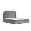 POLSTERBETT Harmony mit Stauraum 140/200 cm Grau im Uttario Stoff - Chromfarben/Grau, Holz/Holzwerkstoff (140/200cm) - AltaBeds