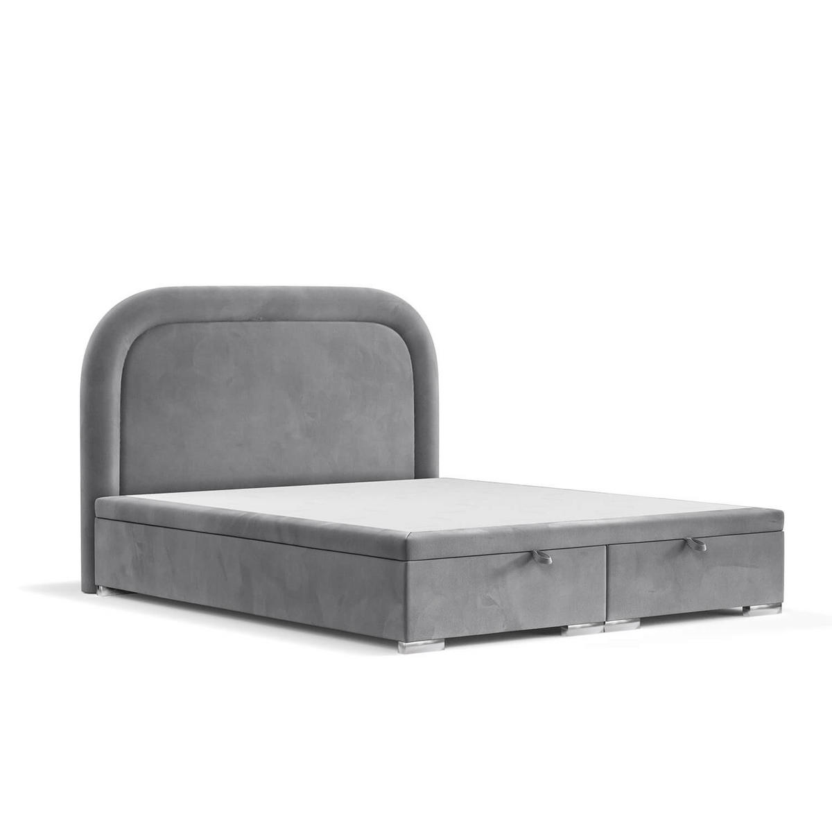 POLSTERBETT Harmony mit Stauraum 140/200 cm Grau im Uttario Stoff - Chromfarben/Grau, Holz/Holzwerkstoff (140/200cm) - AltaBeds