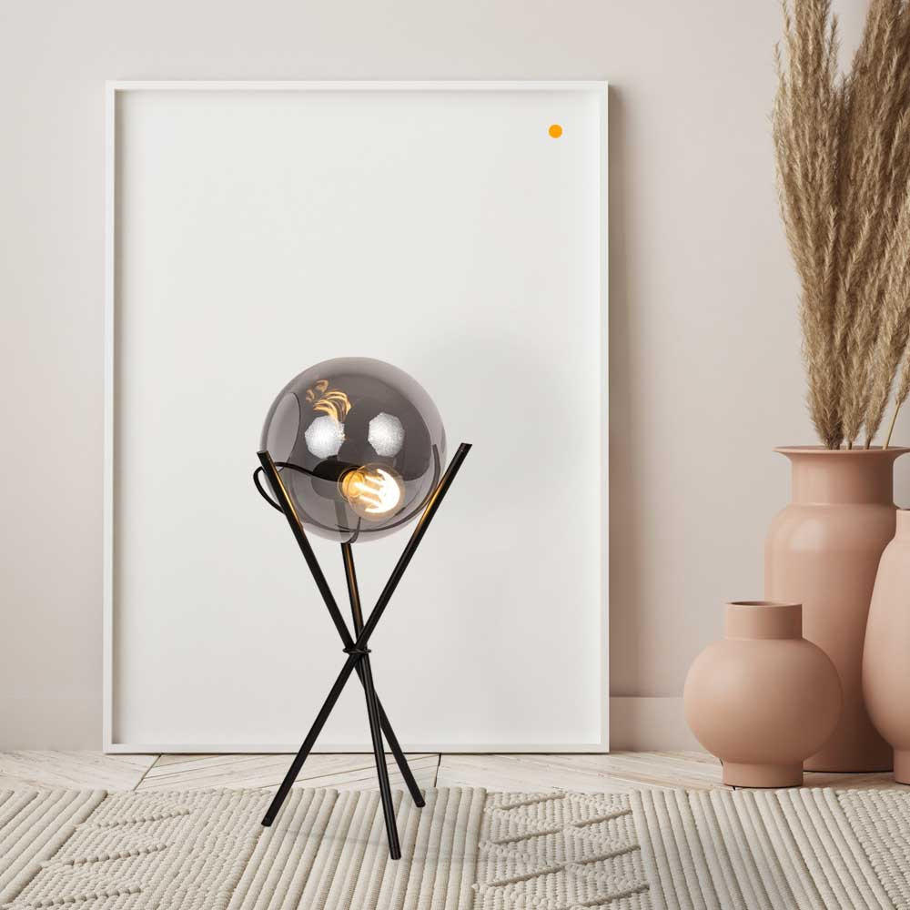 TISCHLAMPE Orb Dreibein Rauch Gold/Verlauf - Anthrazit, Glas (20/20/55cm) - s.luce