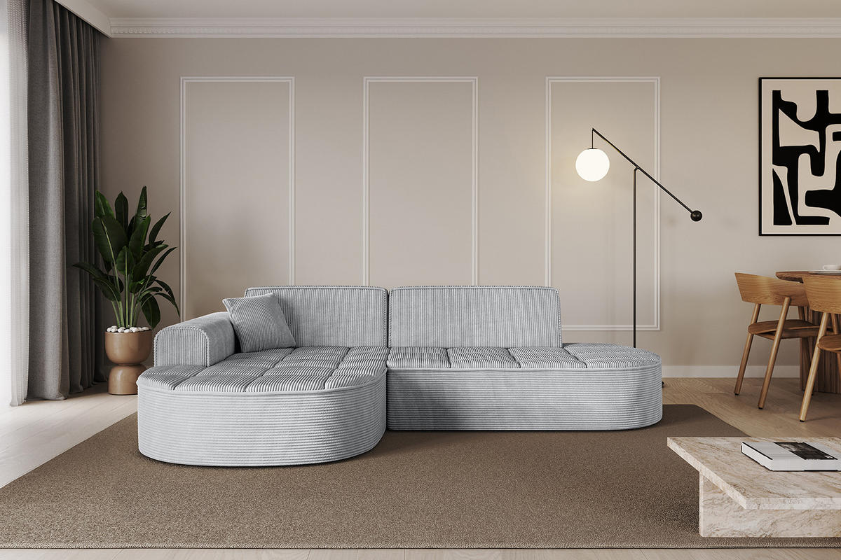 ECKSOFA Ottomane Links TARO-L1 - 243x171x79,5 cm Grau - Grau, Holzwerkstoff/Textil (243/171cm) - ALTDECOR