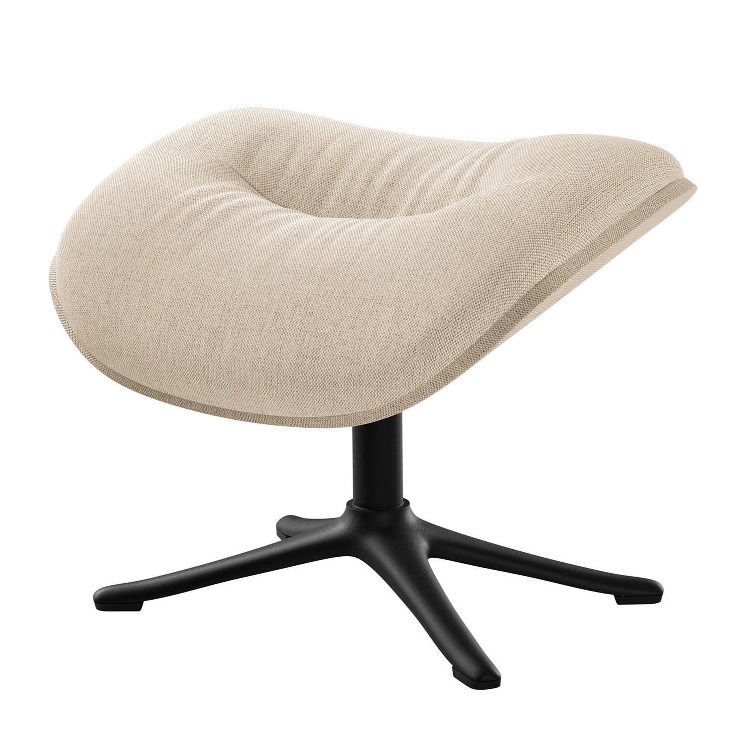 POLSTERHOCKER - Beige/Schwarz, Textil/Metall (44/39/42cm) - home24