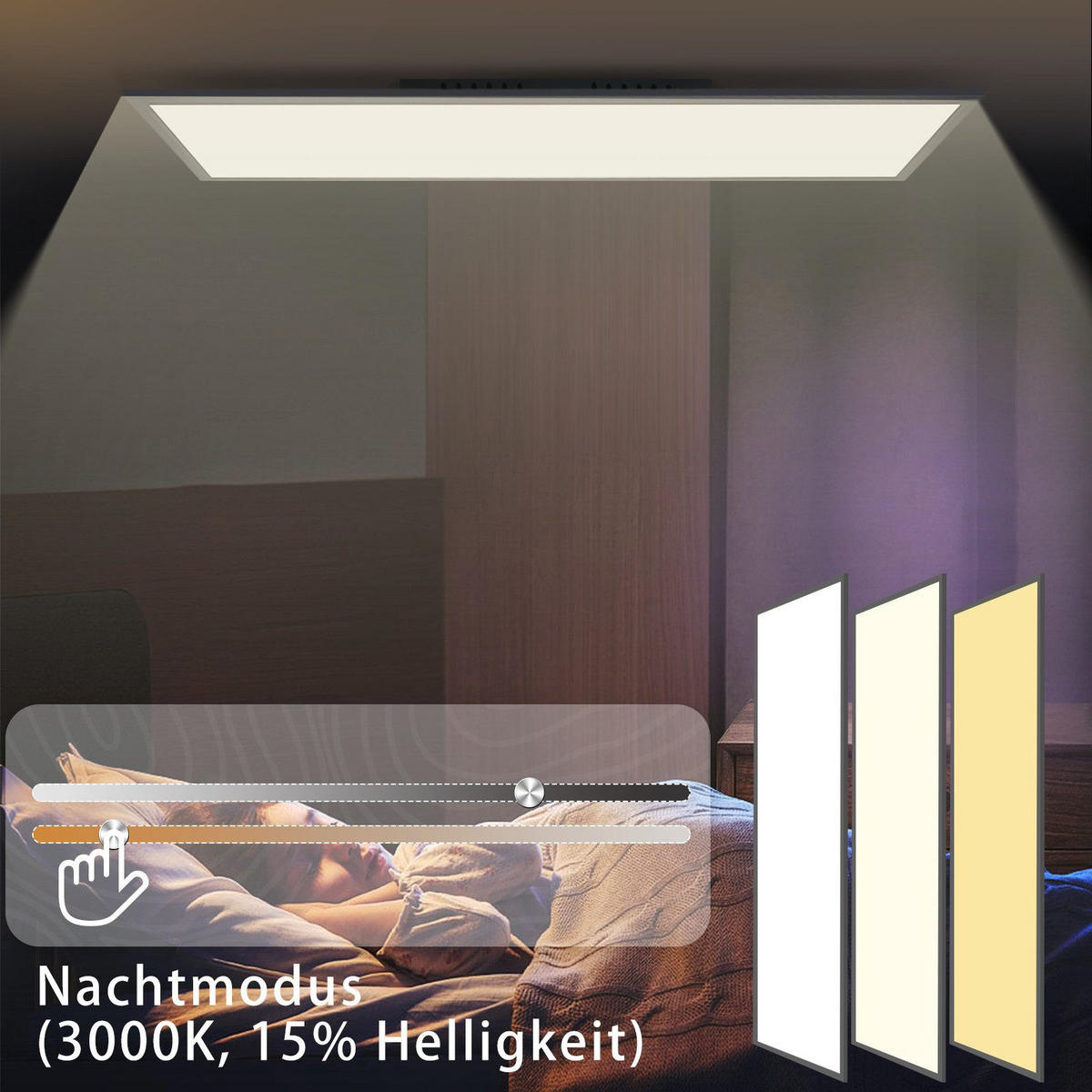 LED-DECKENLEUCHTE Landshut 100/25/4.5 cm - Schwarz, Metall (100/25/4.5cm) - Nettlife
