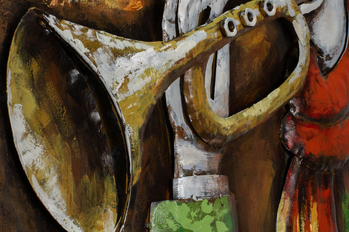 METALLBILD Grün 60/90 cm - Gelb/Grün, Metall (4.2/90cm) - KUNSTLOFT