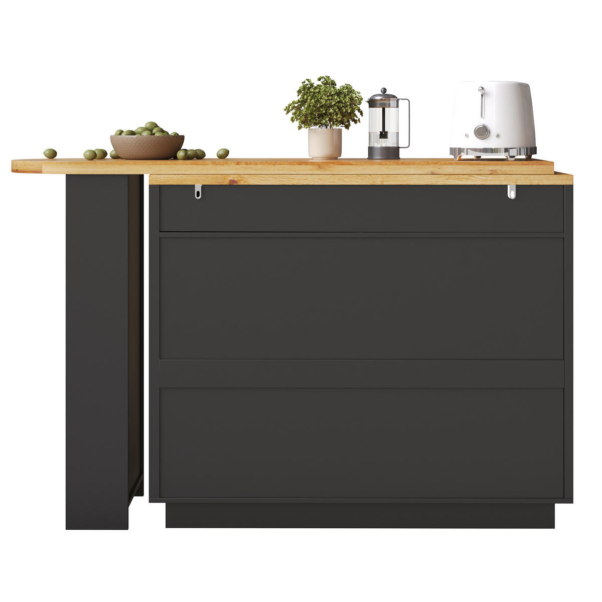 BARTISCH DE-38352 137/215 cm ausziehbar mit 6 Schubladen Holzfarbe - Schwarz, Holzwerkstoff (39/137/102cm) - ComfortXL