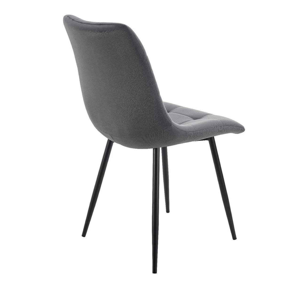 ESSZIMMERSTUHL Blanca Samt dunkelgrau (2er Set) - Dunkelgrau, Textil (46/90/61cm) - Juskys