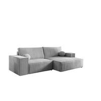ECKSOFA Corunia Xs - Blaugrau, Holzwerkstoff/Textil (255/148cm) - Fun Möbel